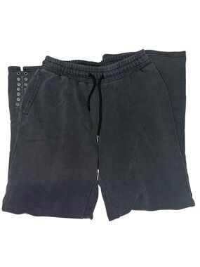 Forever 21 Men's Black Jogger Sweatpants with Eyelet Detail
